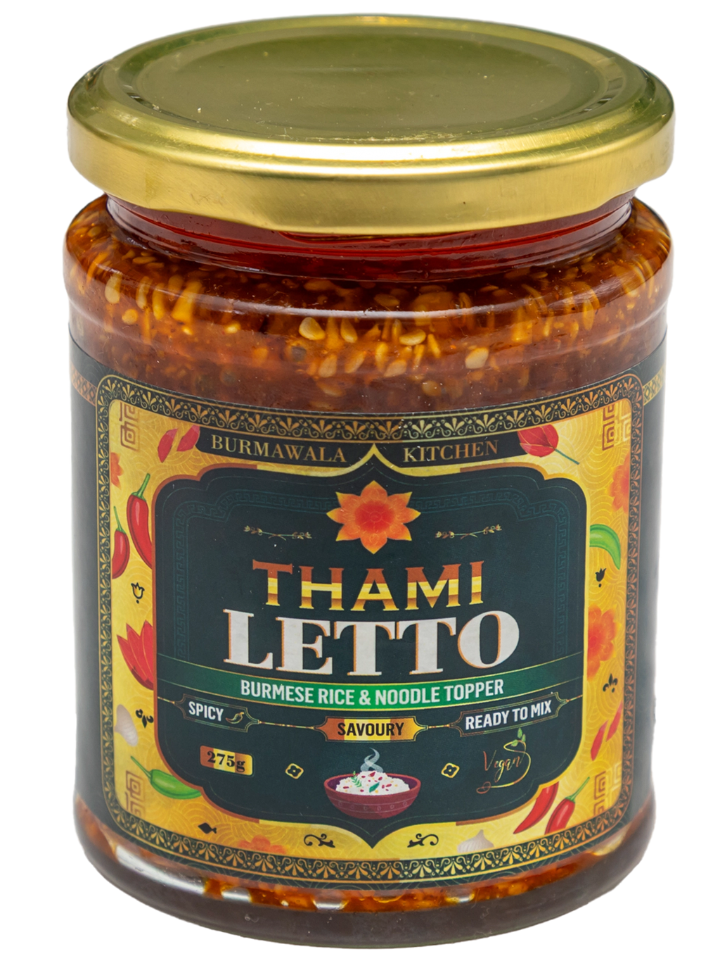 Thami Letto Vegan Burmese Topper, Handmade Peanut and Sesame Condiment for Rice and Noodles