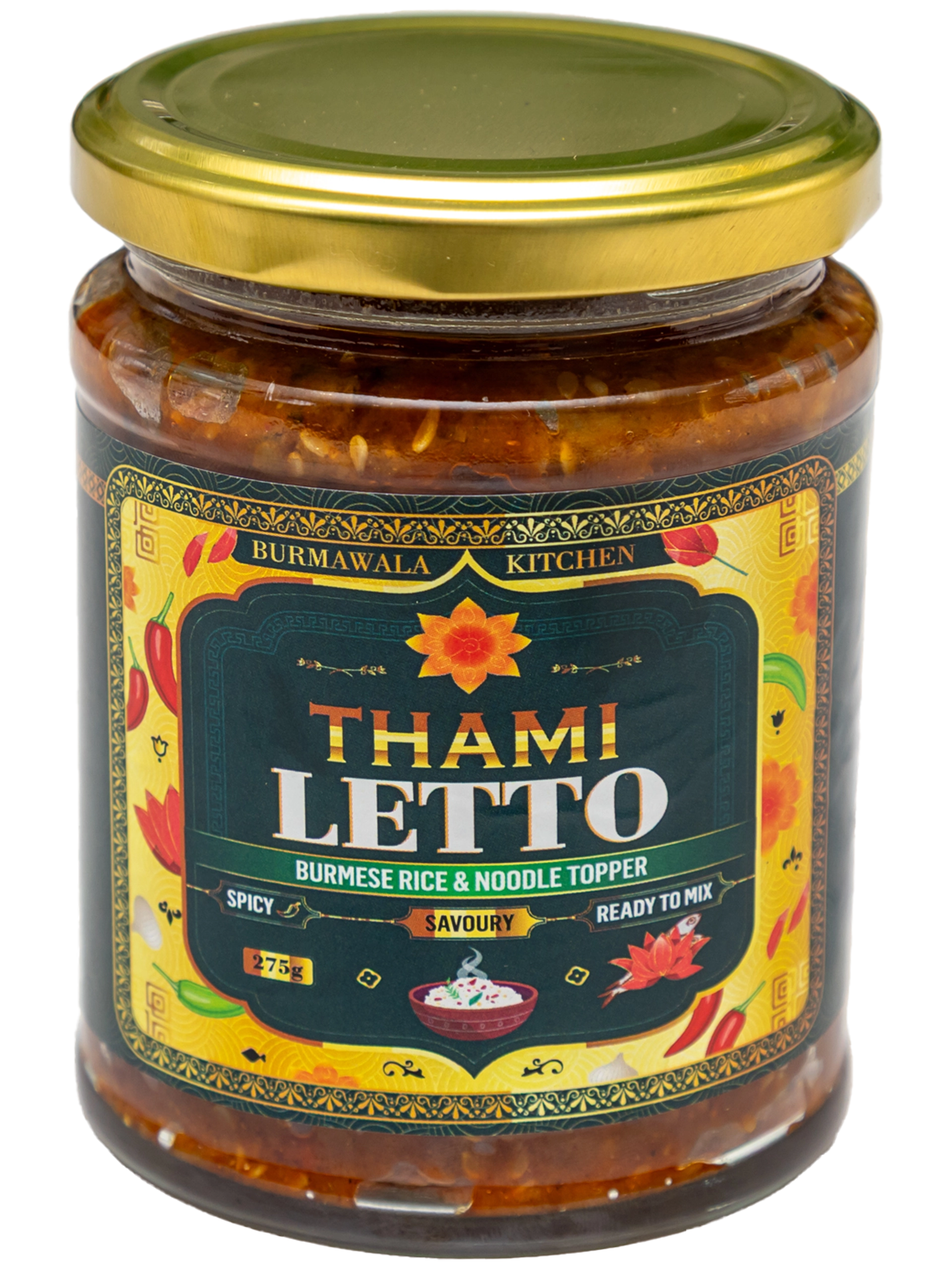 Thami Letto Burmese Fish Topper, Handmade Chilli Crisp Condiment for Rice and Noodles