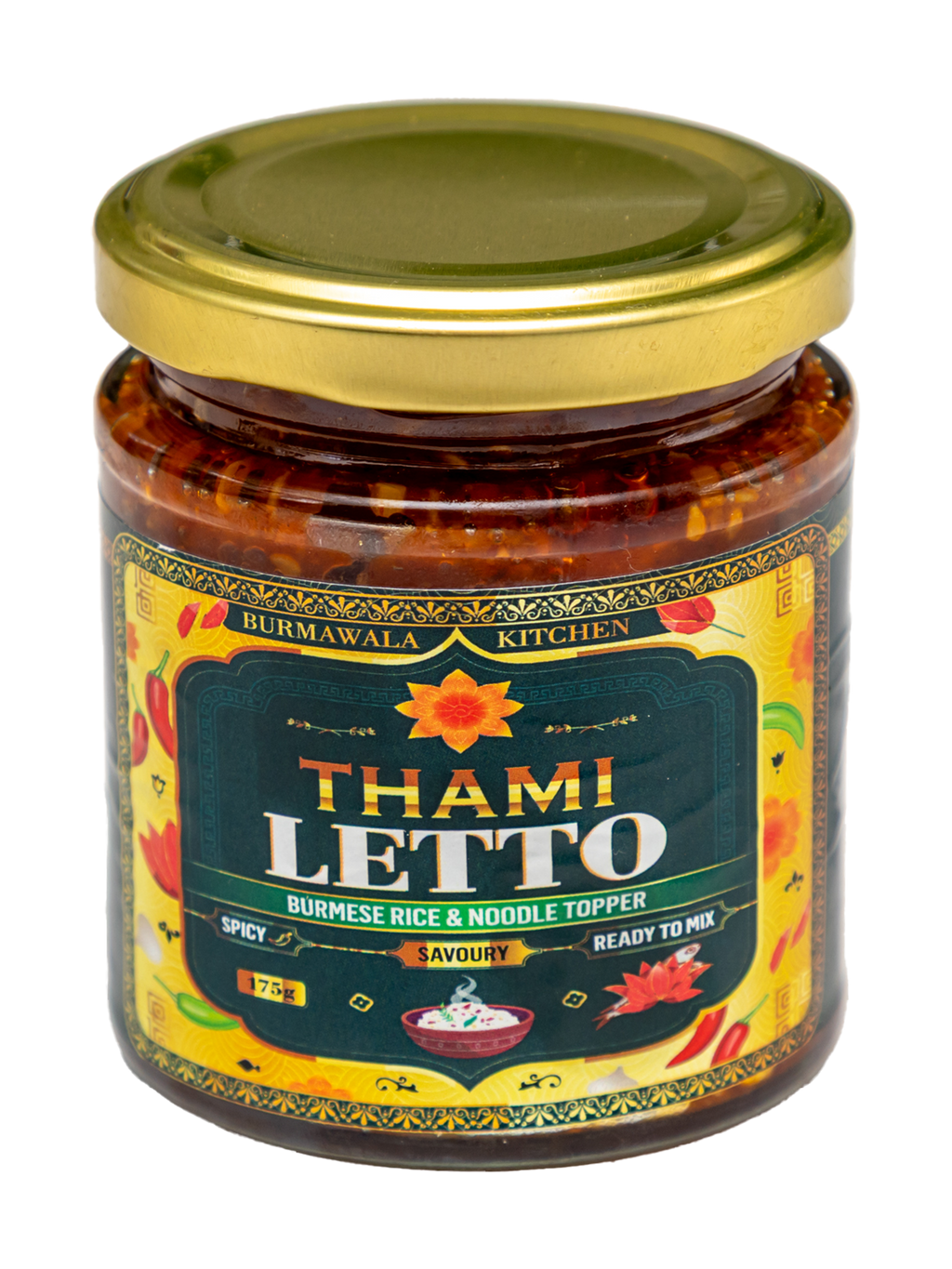 Thami Letto Burmese Fish Topper, Handmade Chilli Crisp Condiment for Rice and Noodles