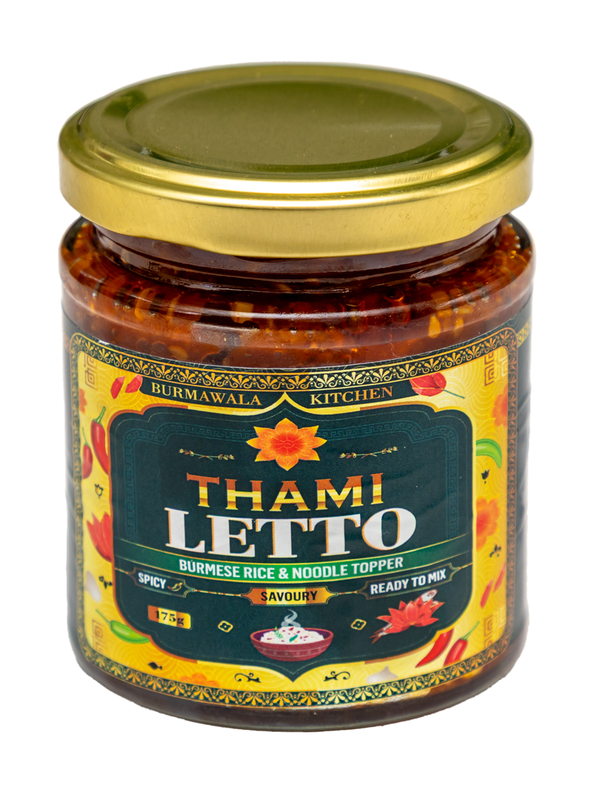 Thami Letto Burmese Fish Topper, Handmade Chilli Crisp Condiment for Rice and Noodles
