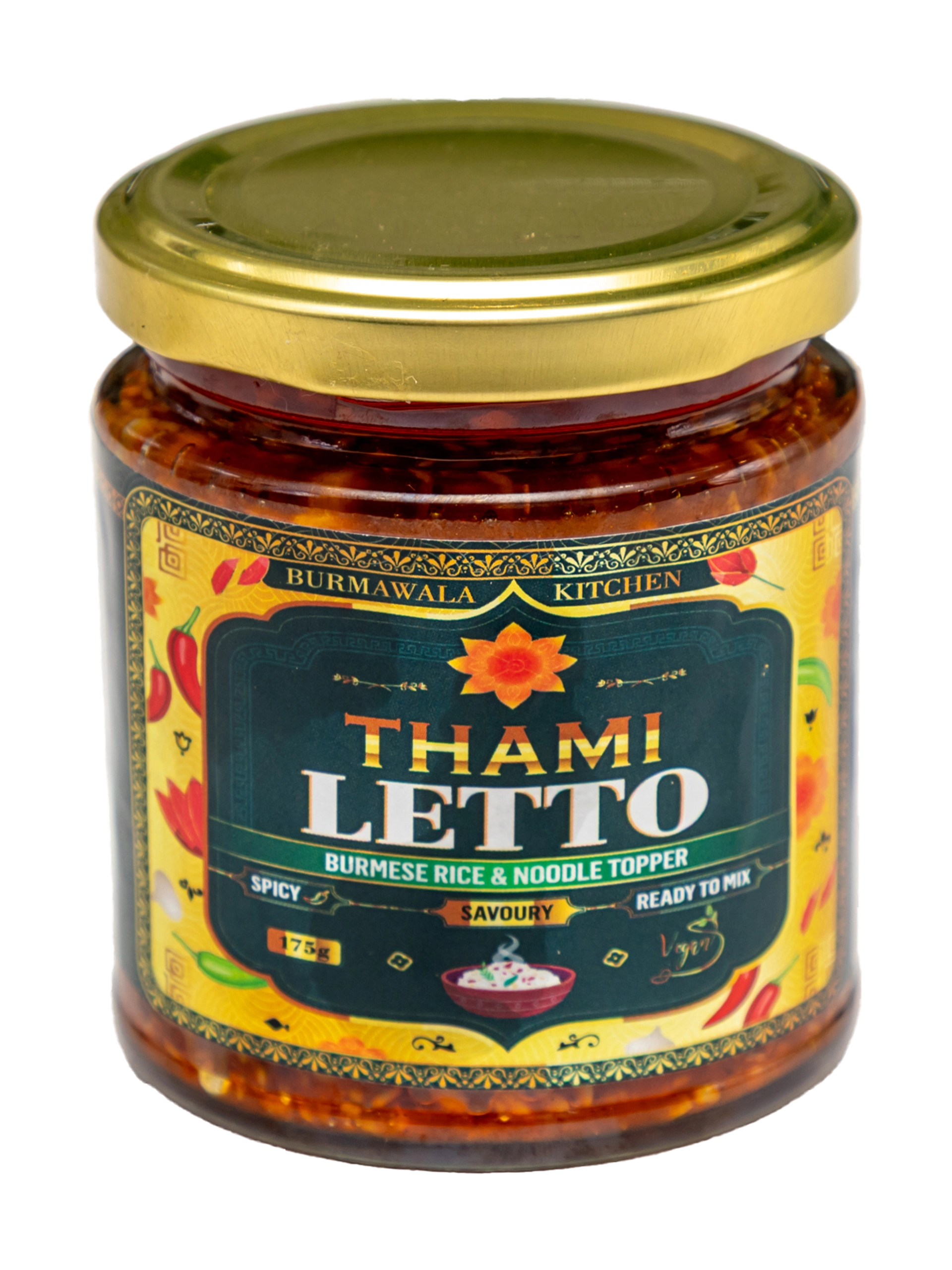 Thami Letto Vegan Burmese Topper, Handmade Peanut and Sesame Condiment for Rice and Noodles